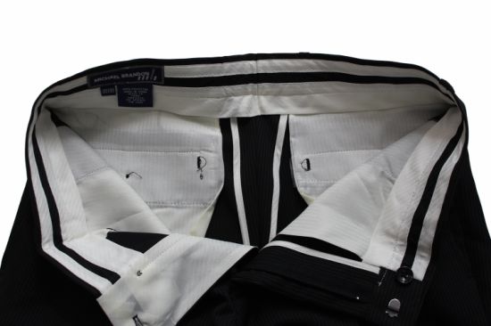 フォーマルドレス、黒と白のストライプパンツスーツビジネススーツパンツ