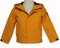 繊細な子供服ジップ留めサフラン黄色フード付きコート