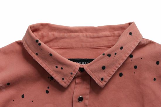 男性用の新しい肌色リッピングデニム長袖シャツ