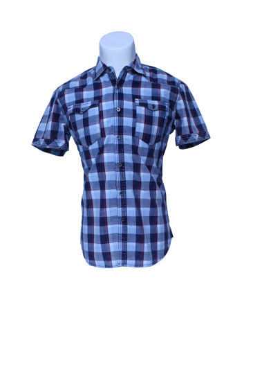 工場価格のファッション高品質グリッドコットンメンズシャツ