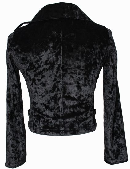 派手な服、女性のための黒いベルベットの魅力的なジャケット
