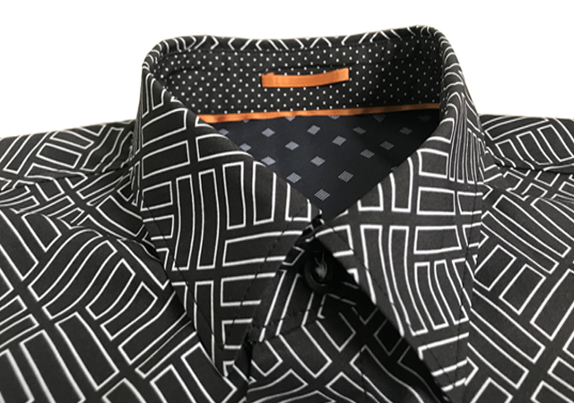 ネクタイなしの新しいデザインの長袖ボタンダウンスタンドコントラストクラシックドレスカラーシャツメンズスリムフィットウェア